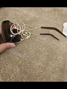 NEW Roberto Cavalli Cicno Serpent Sunglasses With Original Case, Literature Wipe